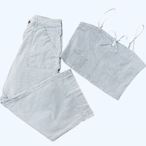 Striped Denim American Eagle Set READ DESCRIPTION